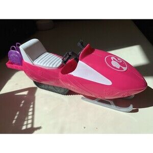 Barbie Snowmobile Pink And White Toy -EUC